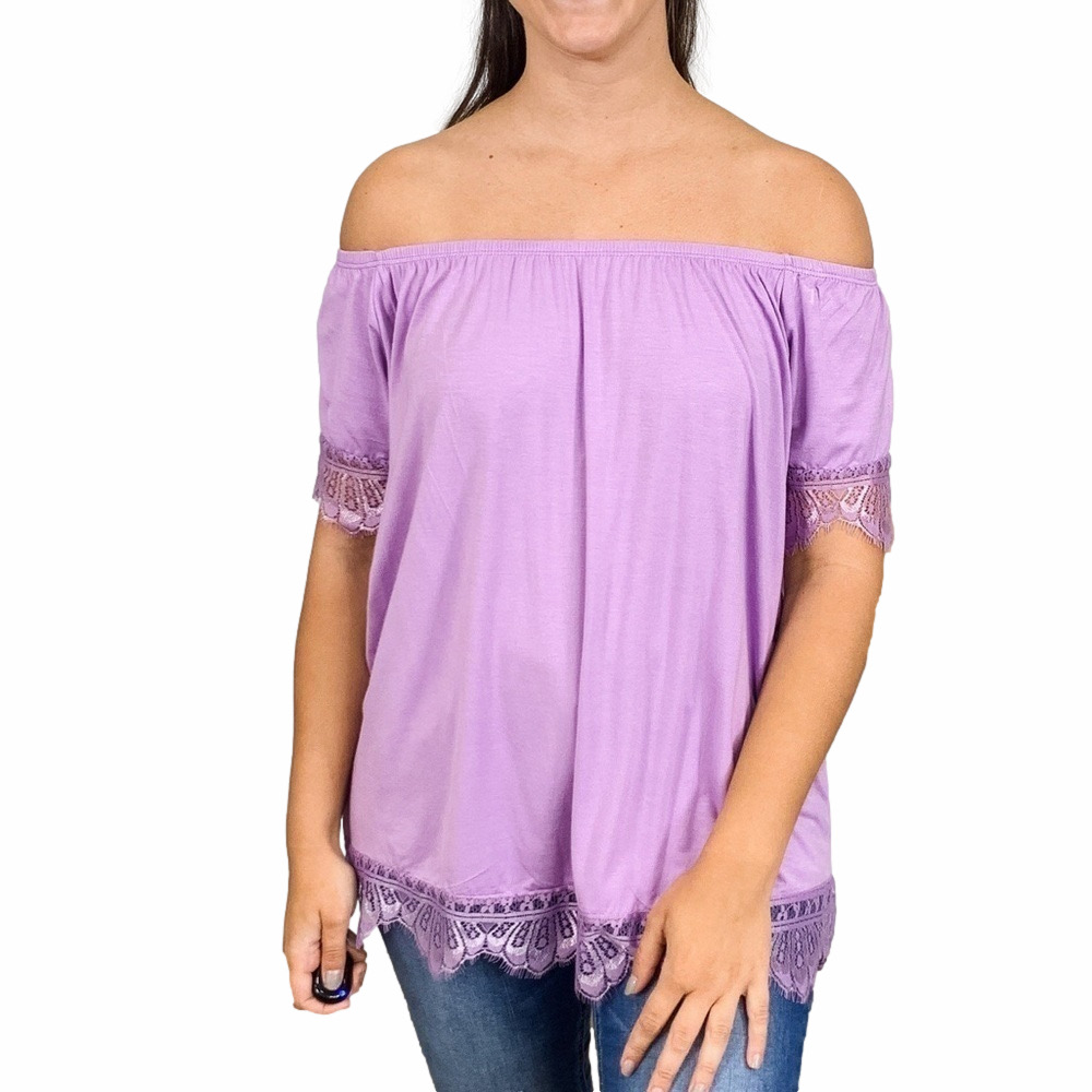 Filly Flair Lavender Off Shoulder Blouse Medium